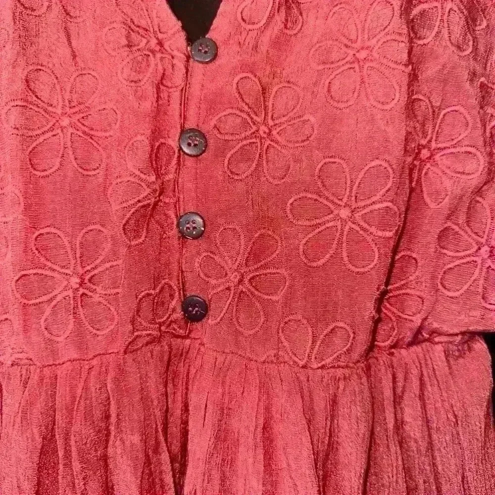 Boho Rebellion Red Floral Dress Size M - Picture 2 of 9